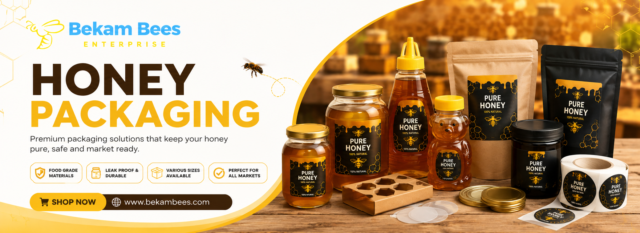 Honey packaging containers and bottles for sale in Nairobi Kenya
